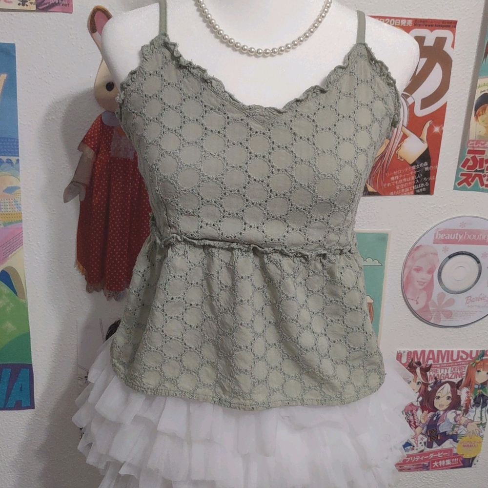 Green Lace Cami